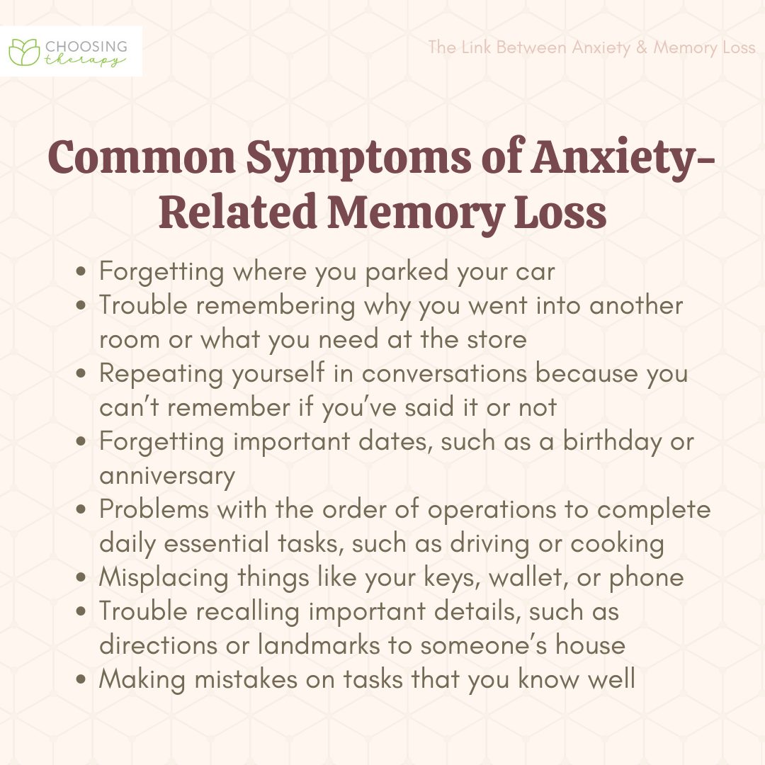 Why does anxiety cause memory loss?