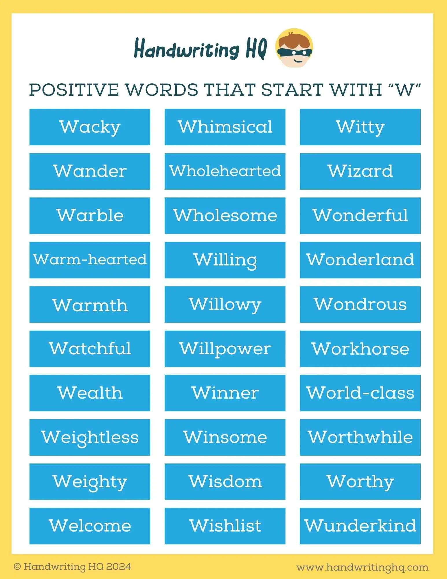 what are positive words that start with w? discover top uplifting examples now!