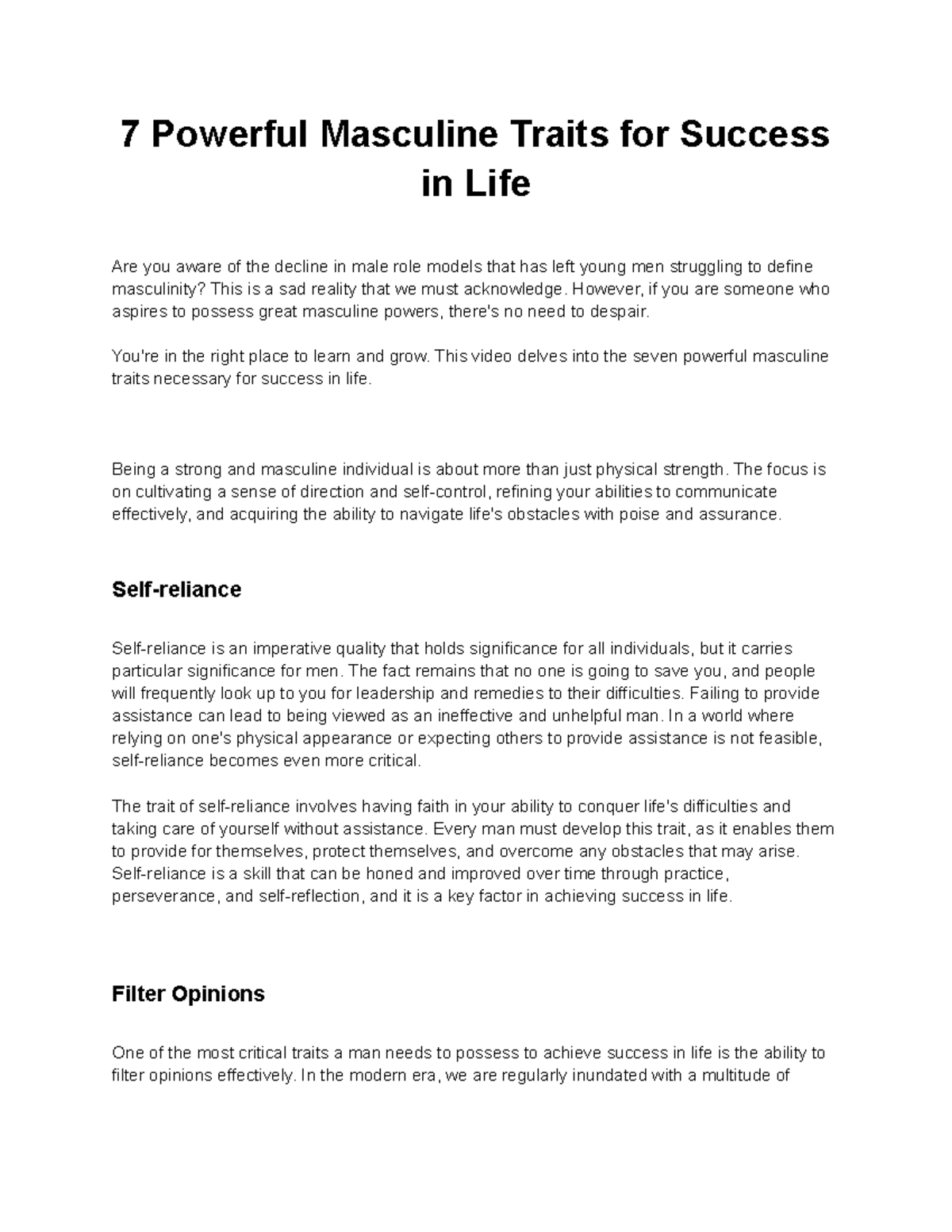 How to Build Masculine Traits in 7 Practical Steps Everyday